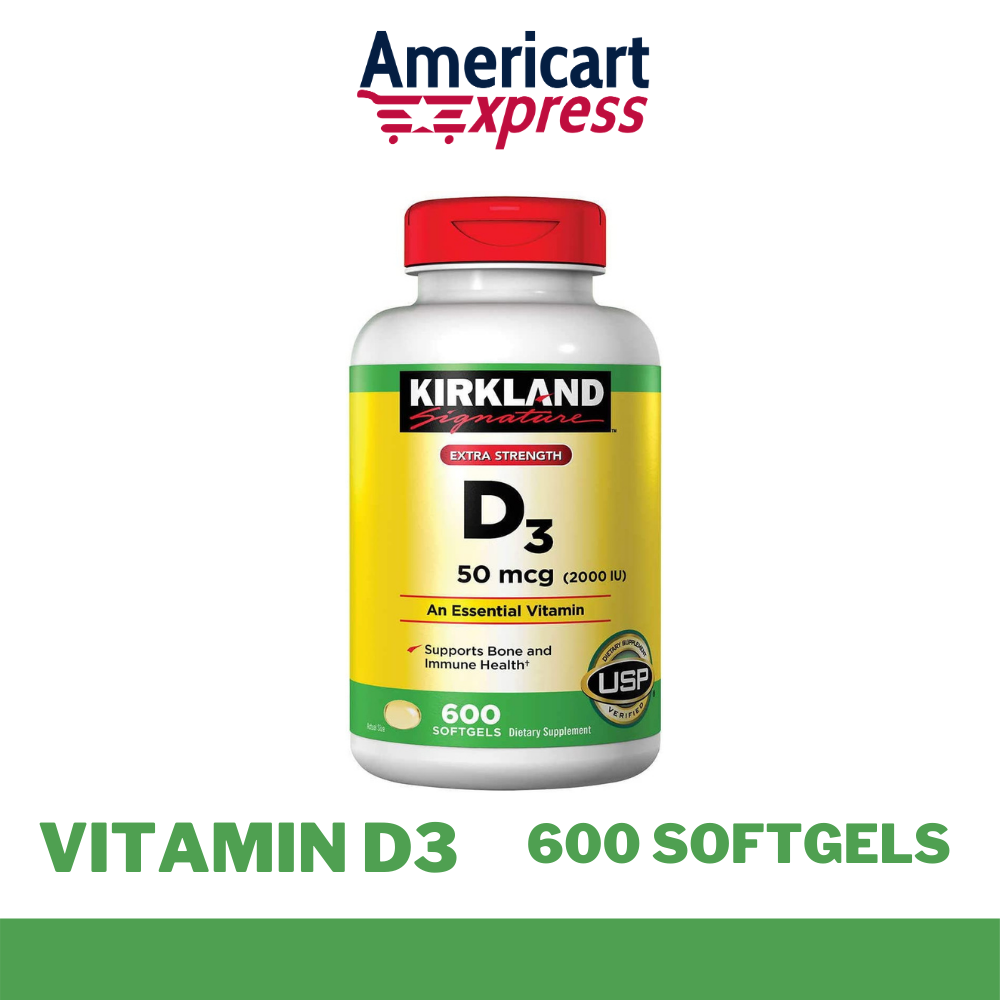 Kirkland Signature Vitamin D3 2000 I.U. Maximum Strength 600 Softgels