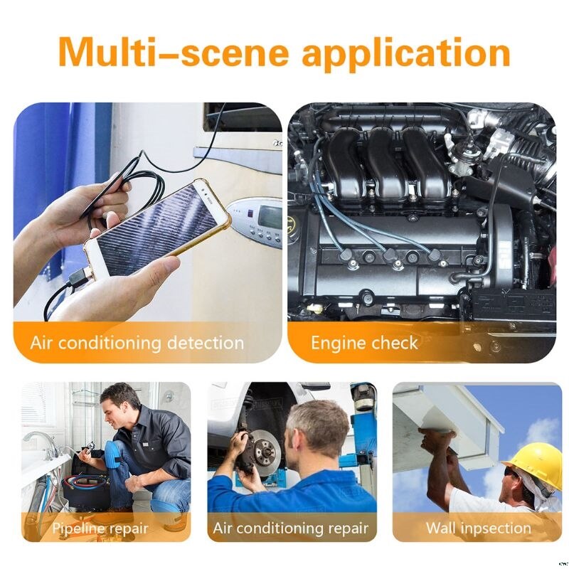 USB Endoscope 3 in 1 Borescope 3.9mm Ultra Thin Waterproof Camera Micro USB and Type C for Android Phone Windows PC Mac