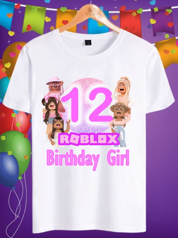 ROBLOX GIRL Theme Birthday T-Shirt / graphic printed shirt for kids 0 ...