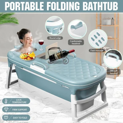 Folding Bathtub Portable Bathtub Foldable Bathtub Household Bathtub Shower Soaking Bathtub Both Adults Children Rubber Bath Tub Bath Pool