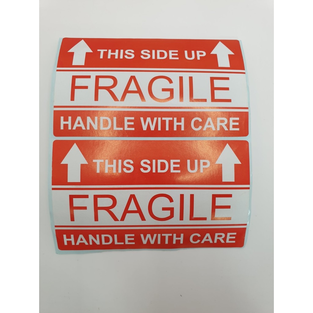 FRAGILE This side up sticker warning adhesive sign for package 3x5 ...