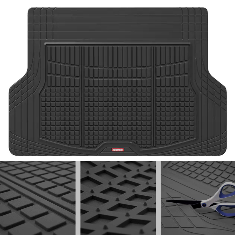 MotorTrend Premium FlexTough All-Protection Cargo Mat Liner Deep Dish  Heavy Duty Rubber Car Floor Mats for Car SUV Truck Van All Weather  Protection Universal Trim to Fit w/ Traction Grips US Standard Virgin  Materials Motor Trend [CTM-MT ...