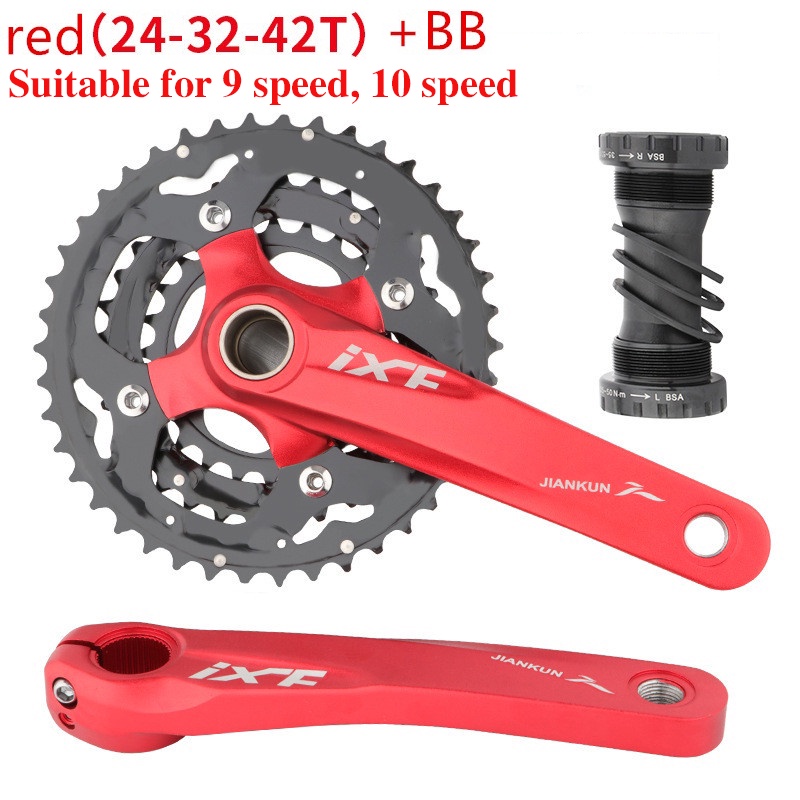 HOT★Mountain Bike Crankset Hollowtech Crank 7/8/9/10 Speed 22T32T44T