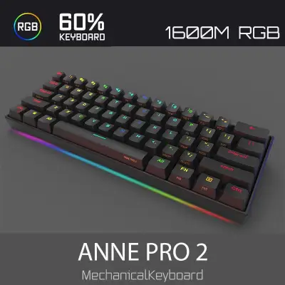 Original Anne Pro 2 mini portable 60% mechanical keyboard wireless bluetooth Gateron mx Blue Brown switch gaming keyboard detachable cable