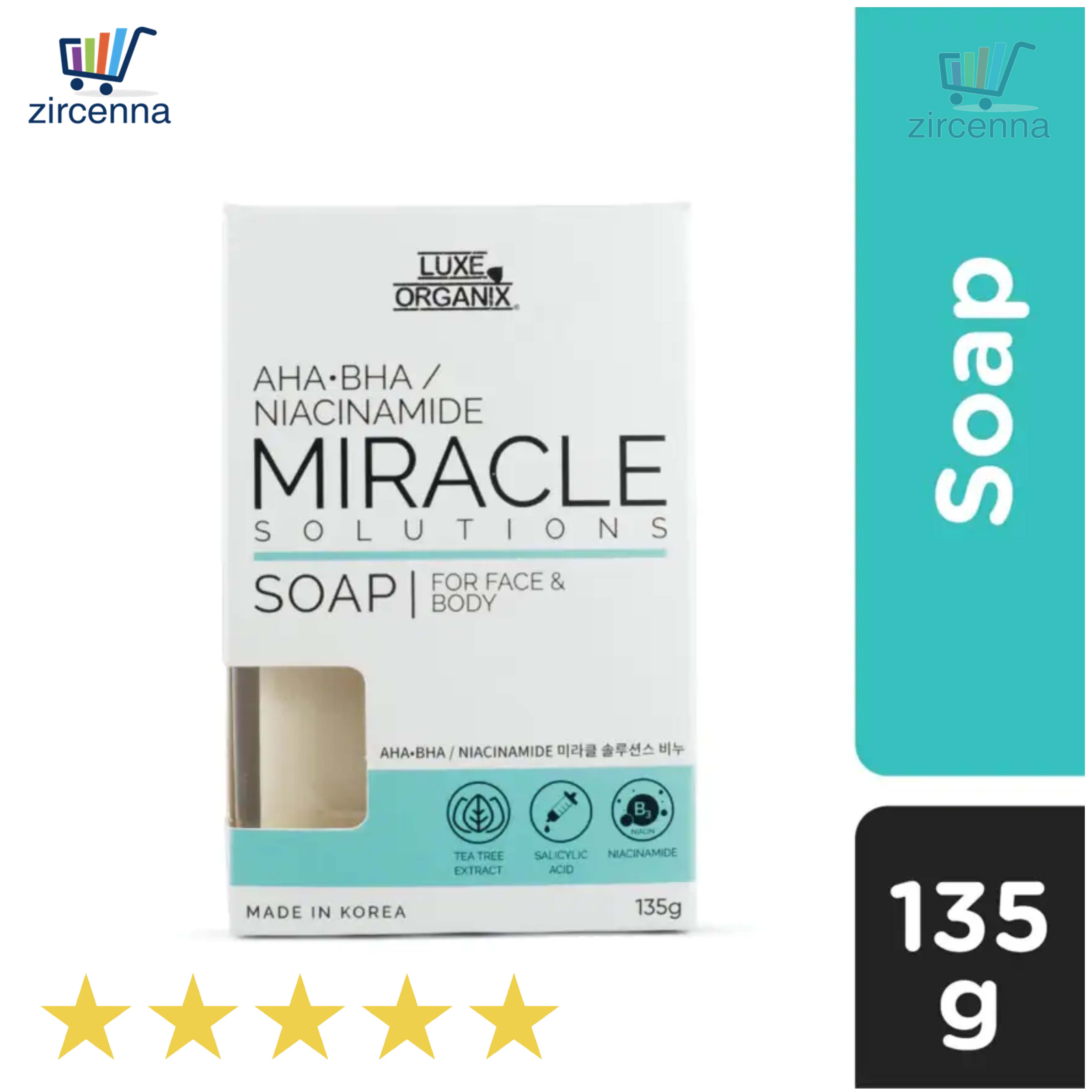 LUXE ORGANIX AHA-BHA Miracle Solutions Soap for Face and Body 135g ...