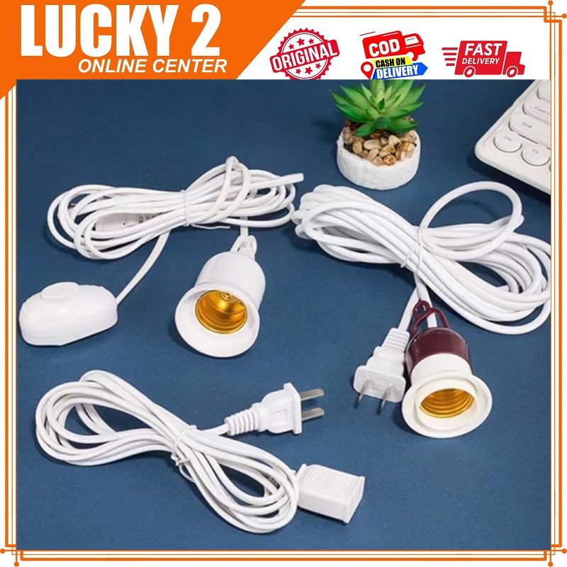 E27 Lamp Bulb Holder With Switch LED Light Bulb Extension Socket