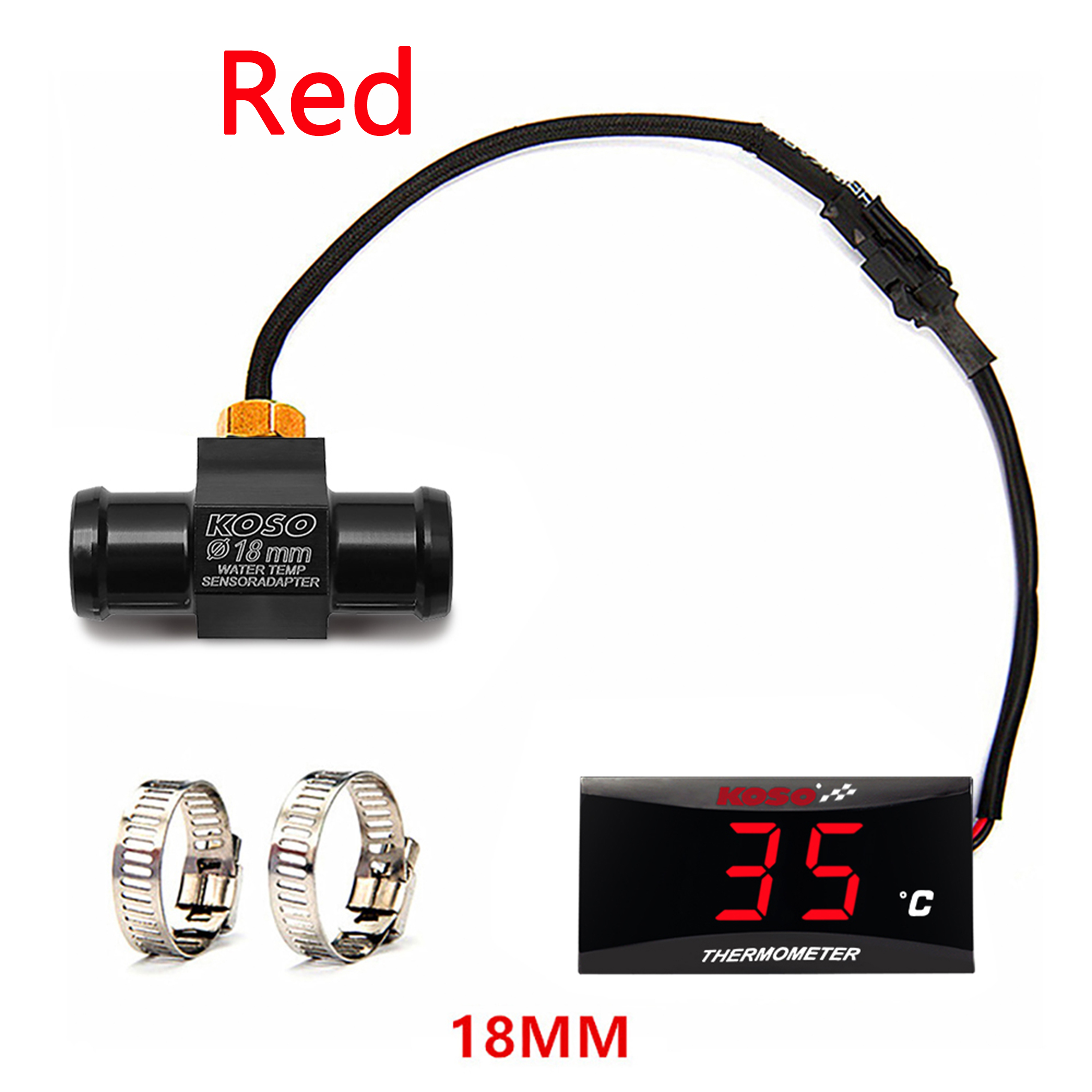 KOSO Motorcycle Water Temperature Meter Universal Digital Heat Temp