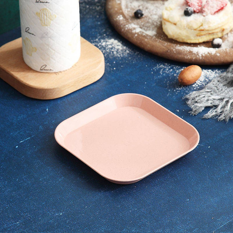 E-STORE Snack Plate Kitchen Square Plastic 14cm Household Tableware ...