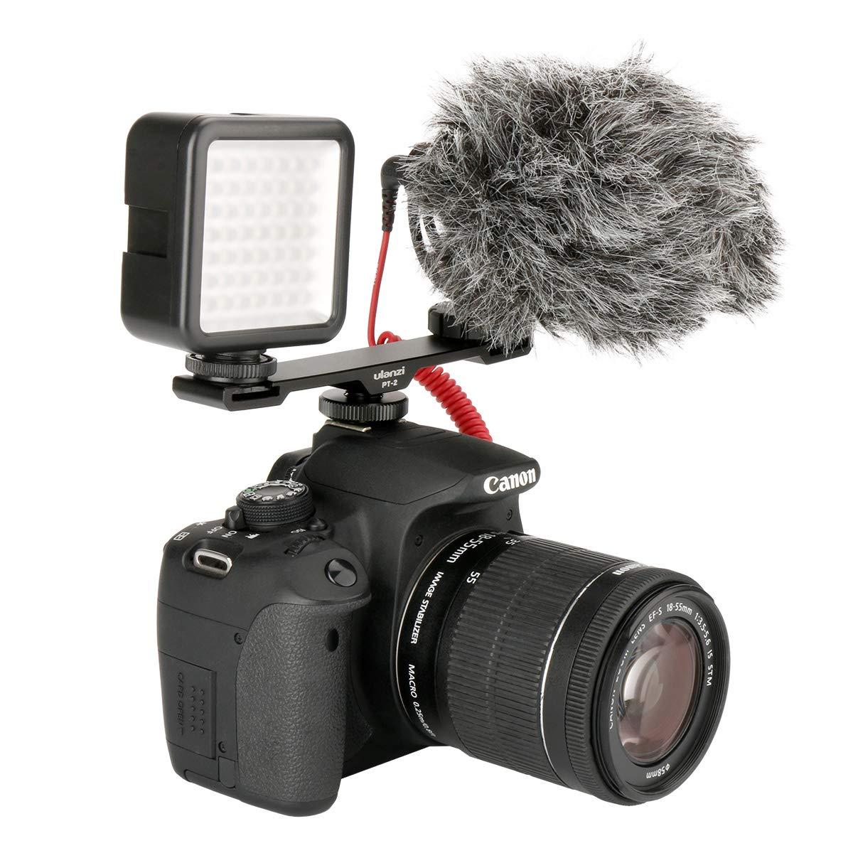 Ulanzi PT2 Double Hot Shoe Mount Extension Bar Dual Bracket With 1/4