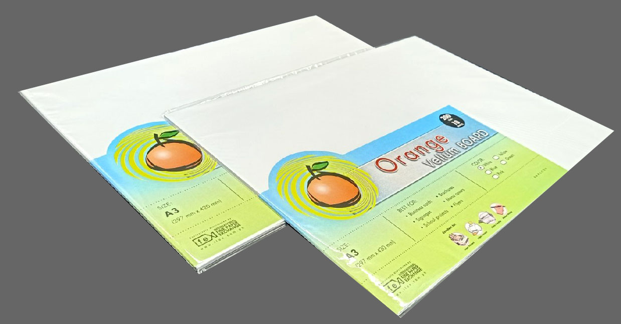 Orange Vellum Board Specialty Board 200gsm size A3 (297mm x 420mm)