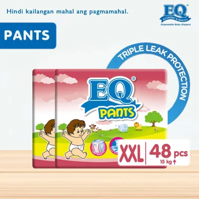 EQ Pants XXL (15 - 25 kg) - 24 pcs x 2 packs (48 pcs) - Diaper Pants