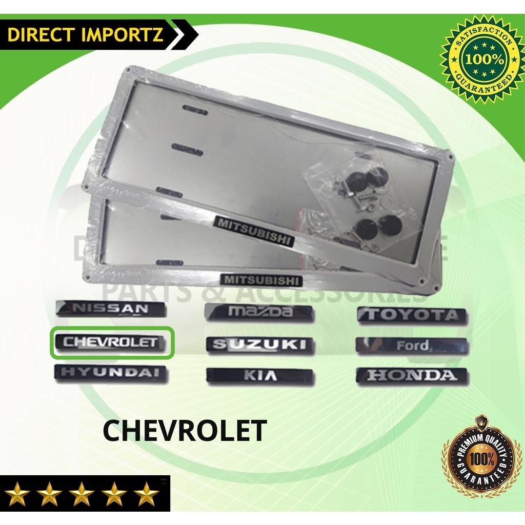 1PC Universal Car Plate Number Cover Pure Stainless Steel Frame