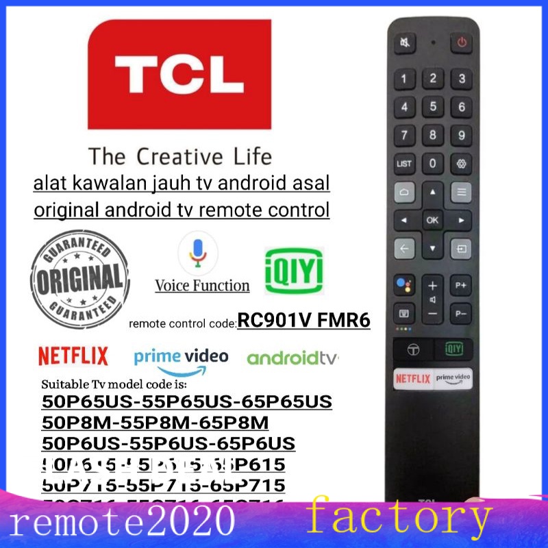Original TCL android TV Remote Control RC901V FMR6