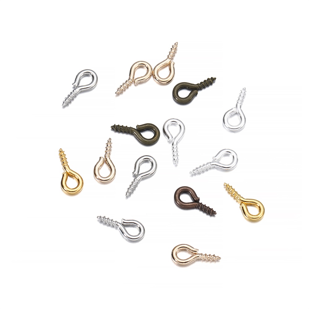 200pcs Small Tiny Mini Eye Pins Eyepins Hooks Eyelets Screw