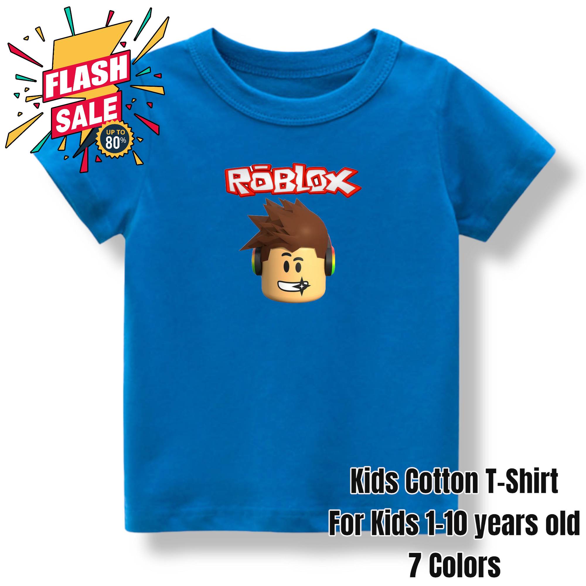 Roblox T-Shirt Summer Boys Girls Black Sweatshirt for Kids and