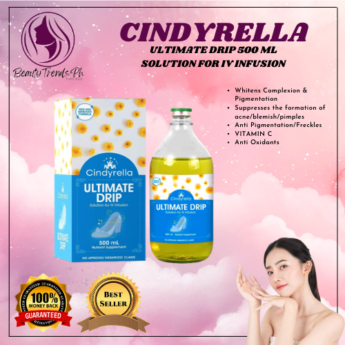 cindyrella glutathione Ultimate Drip 500 ML for Healthier, Younger, Anti- Aging, Brightening, Whitening Pinkish Glowing Skin with Healthy Joints Quantity:Bottle GHK-CU - 50mg –