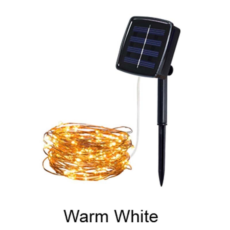 100 LED 10M Solar Powered String Christmas Lights Fairy Light Copper