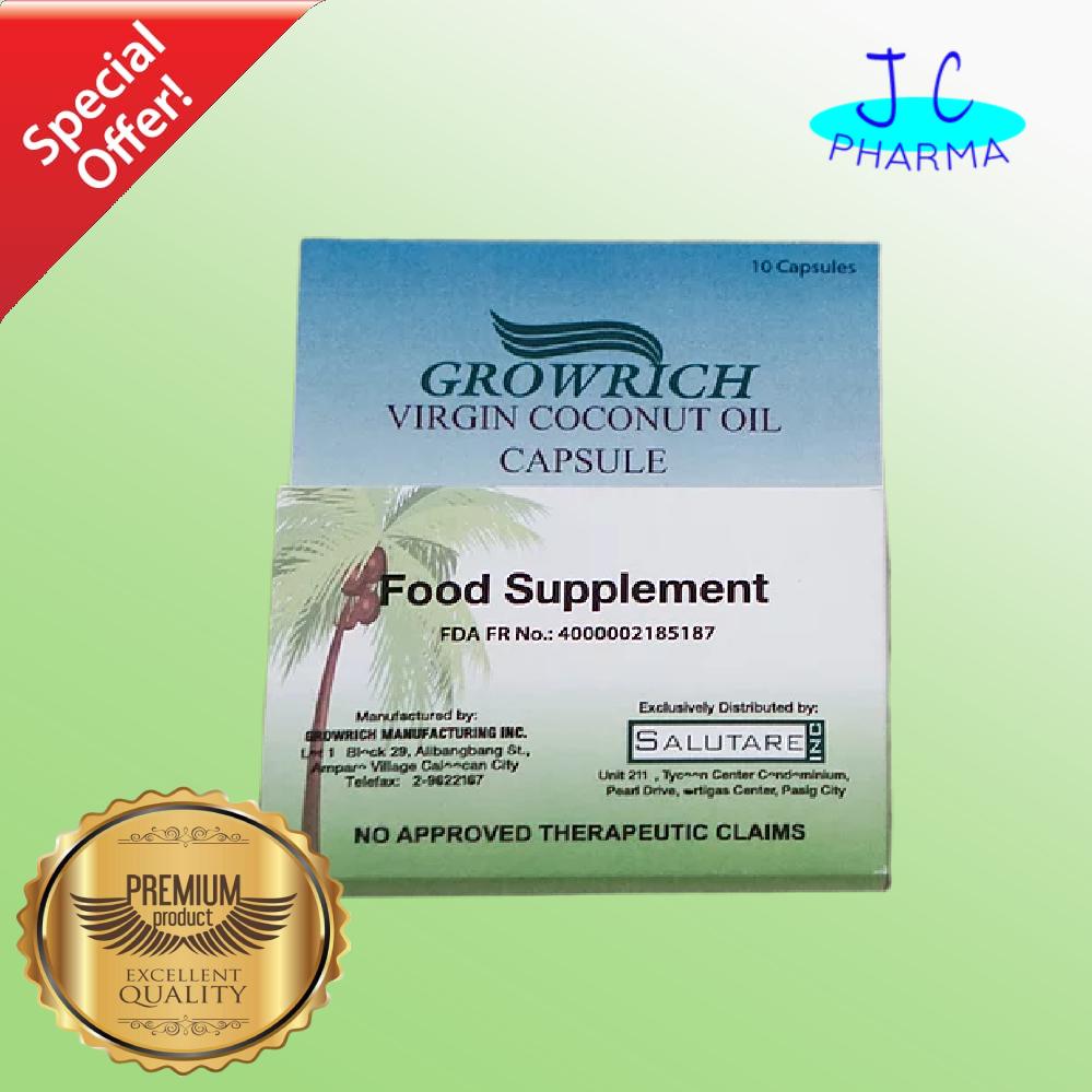 GROWRICH Virgin Coconut Oil capsules 500mg (10 capsules) Lazada PH