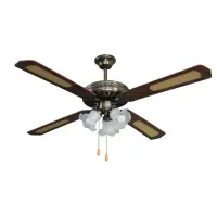 American Legacy 52 Ceiling Fan 4 Blades 3 Lights Rattan