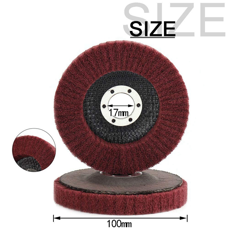 5Pcs 4 Inch Nylon Fiber Flap Disc Polishing Grinding Wheel,Scouring Pad