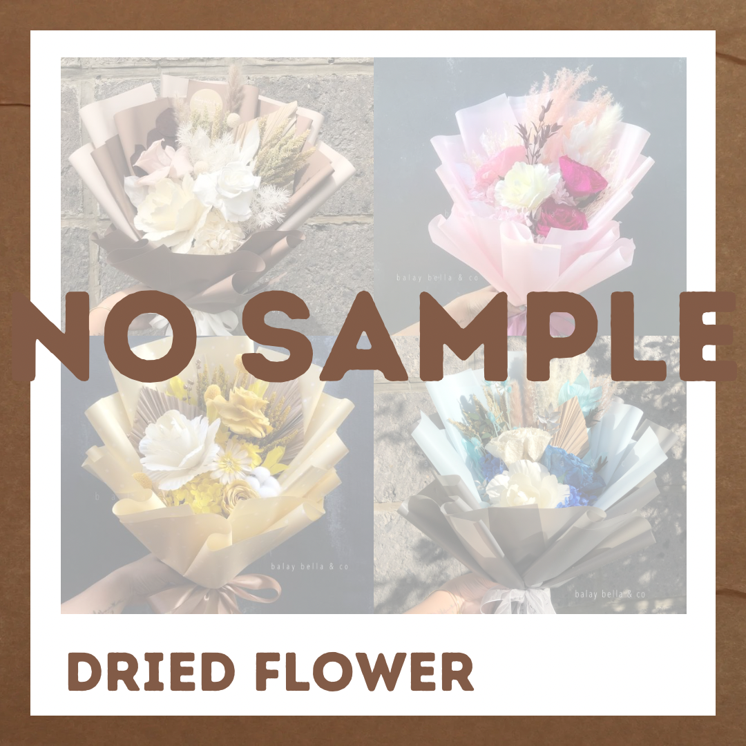 AVI Dried Flower Bouquet Preserved Real Rose with 1 Asian Peony