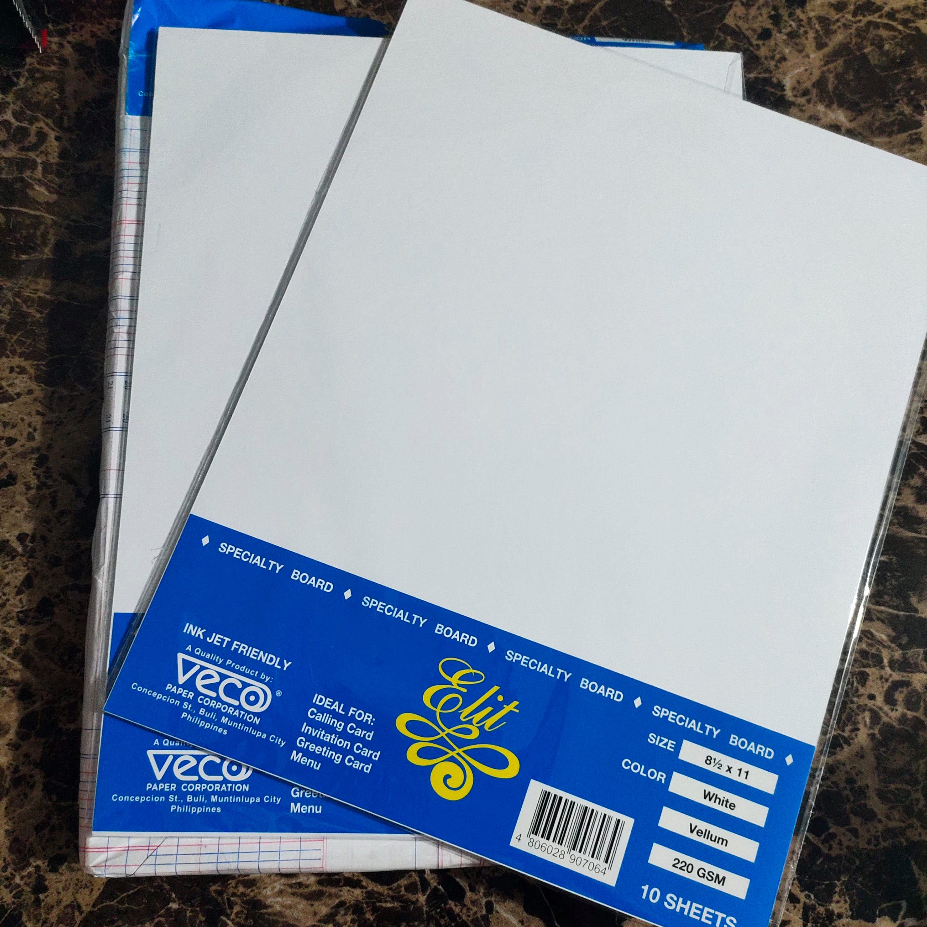 Veco Vellum Board Specialty Board by 2s By 10 Sheets Short A4 