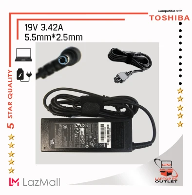 Toshiba Laptop Charger 19V 3.42A 5.5mm x 2.5mm For Toshiba SATELITE C660 L300 L305 L450