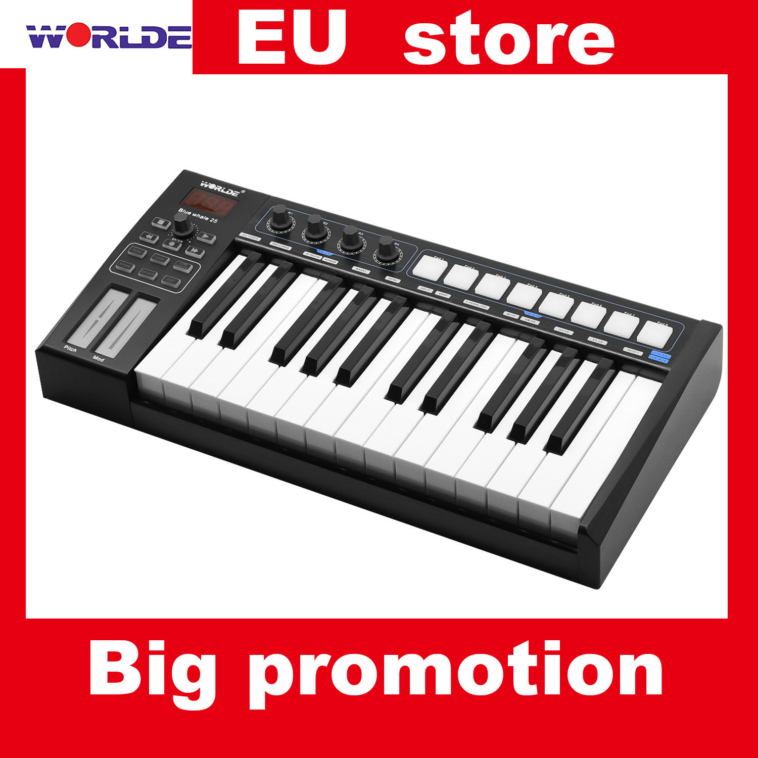 Hot WORLDE Panda MIDI Keyboard MIDI Controller Drum Pad MINI 25Key