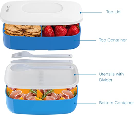 Bentgo Classic - All-In-One Stackable Bento Lunch Box - Modern Style And  Design Includes 2 Containers, Built-In Plastic Utensil Set, And Nylon  Sealin - Imported Products from USA - iBhejo