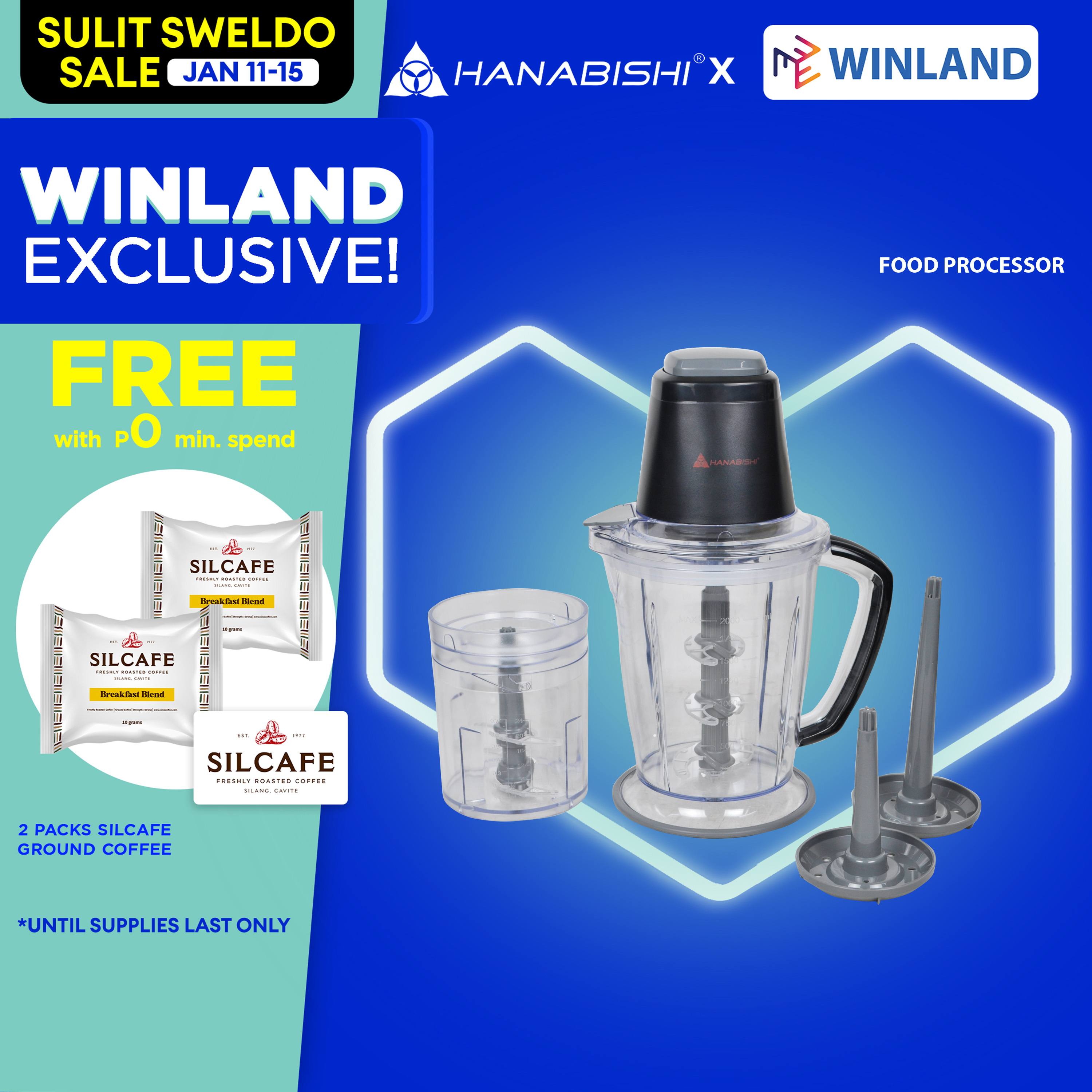 HANABISHI by Winland Super Food Processor Blender / Chopper Vegetable