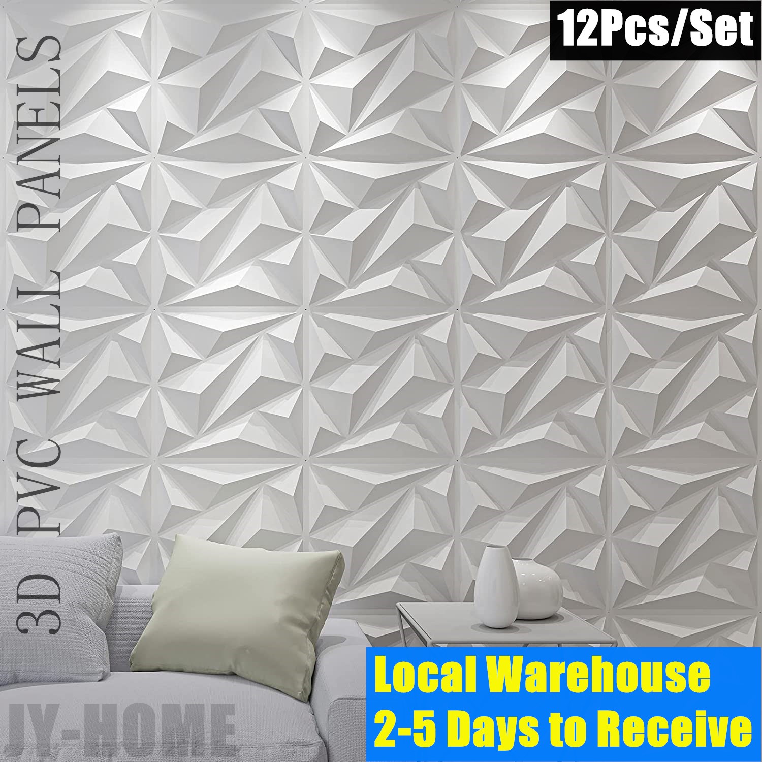 JY-HOME 3D PVC Wall Panels TV Background Wall Panel Diamond Design For ...