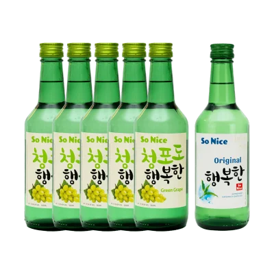 5 So Nice Green Grape Soju 360ml + 1 So Nice Original Soju 360ml