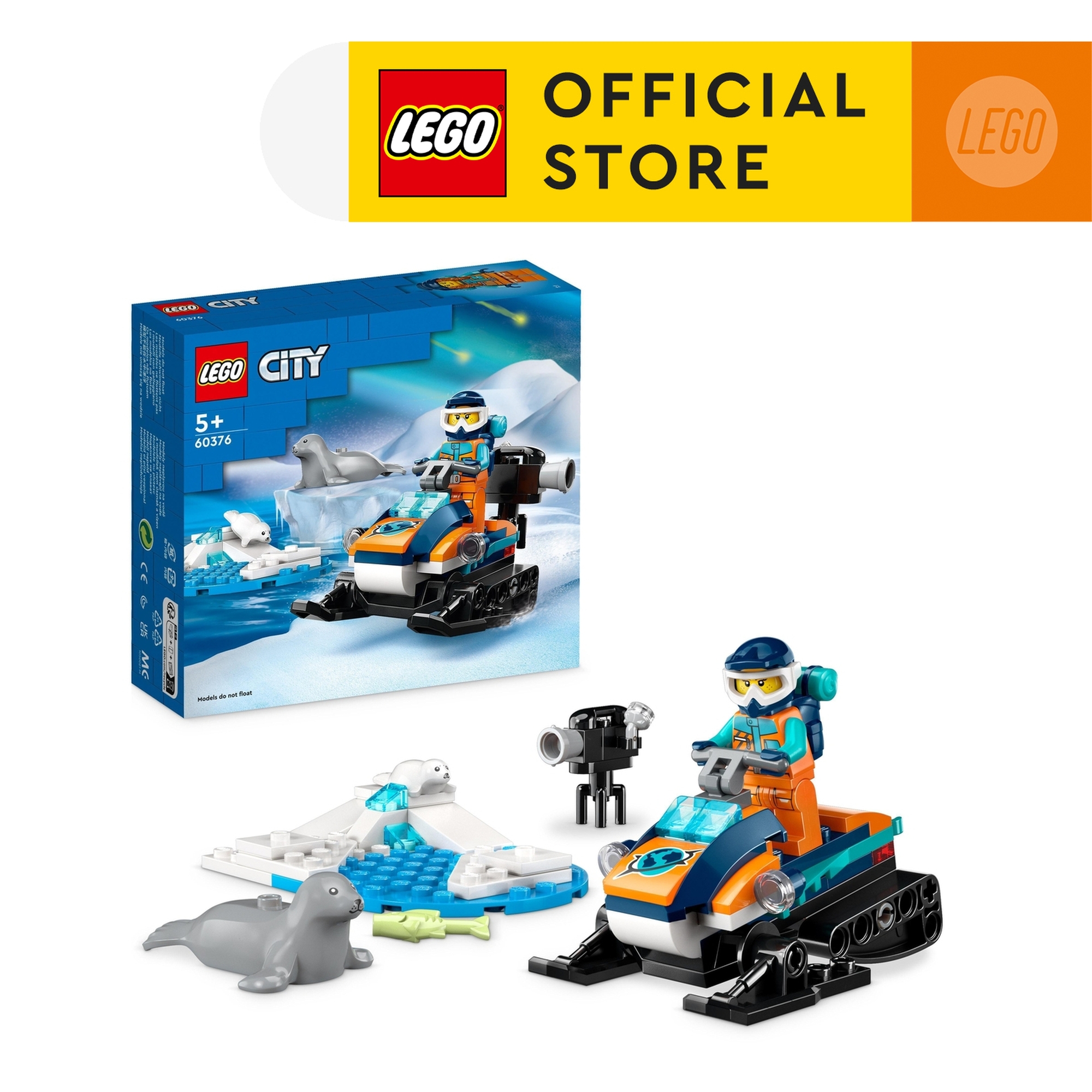 LEGO City 60376 Arctic Explorer Snowmobile Building Toy Set 70