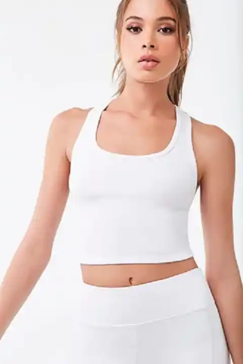 forever 21 white crop top tank