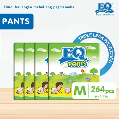 EQ Pants Mega Pack Medium (6-11 kg) - 66 pcs x 4 packs (264pcs) - Diaper Pants