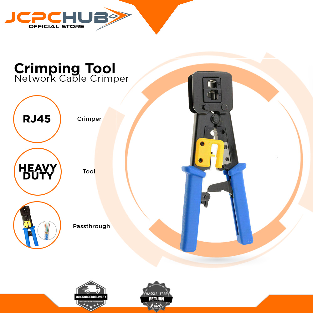 RJ45 Crimper, Crimping tool for Passthrough/ Passthru RJ45 Connector ...