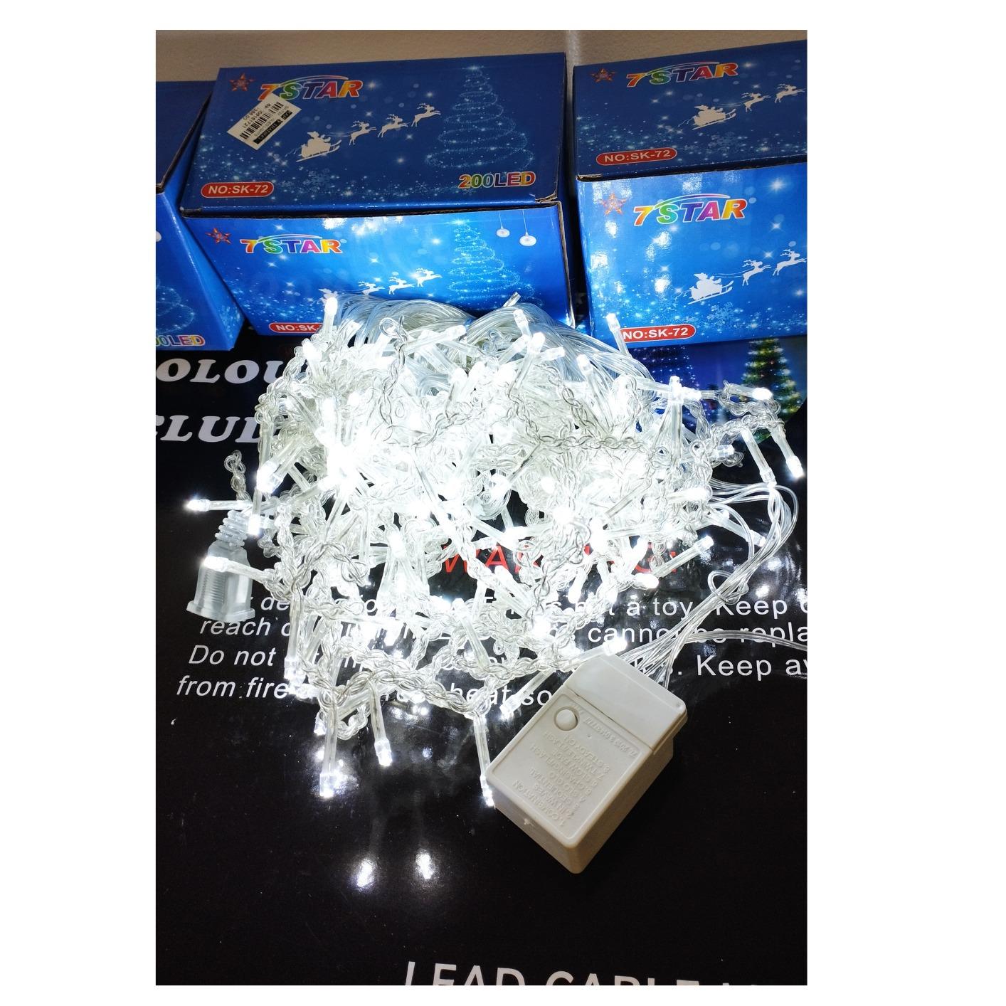 SK72 200L Led Curtain Christmas Light With Controller Transparent Line