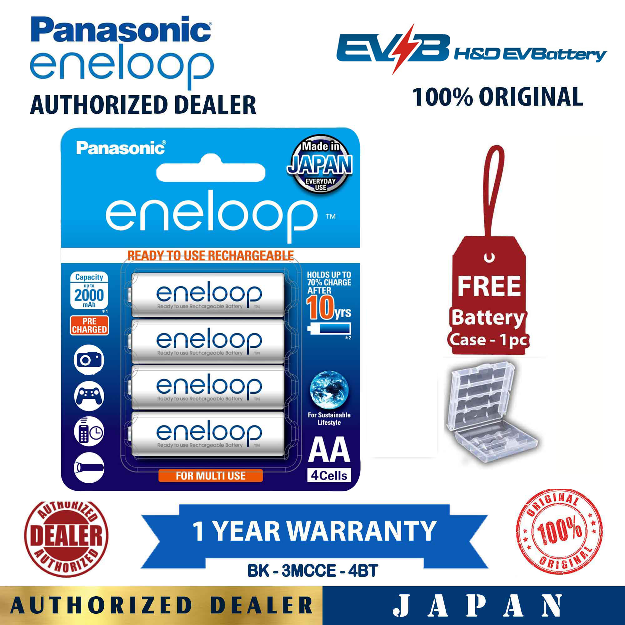 Panasonic Eneloop Pro Original Rechargeable Battery 1.2V AA NI-MH ...