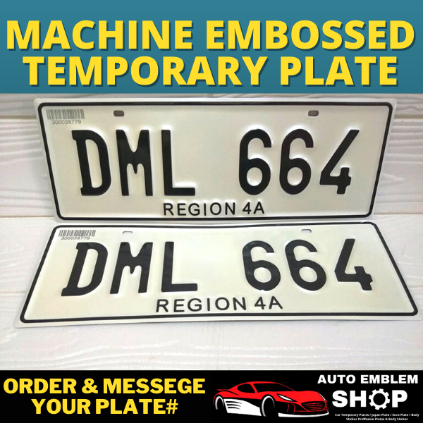 2pcs REGION 4A FONT CUSTOMIZE CAR PLATE METAL GALVANIZED / TEMPORARY