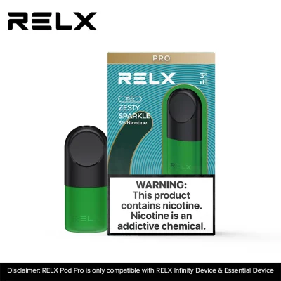 RELX Pod Pro ZESTY SPARKLE Flavor For RELX INFINITY Leak-Resistant Maze Technology Ergonomic Mouthpiece Design Smooth Vapor Draw
