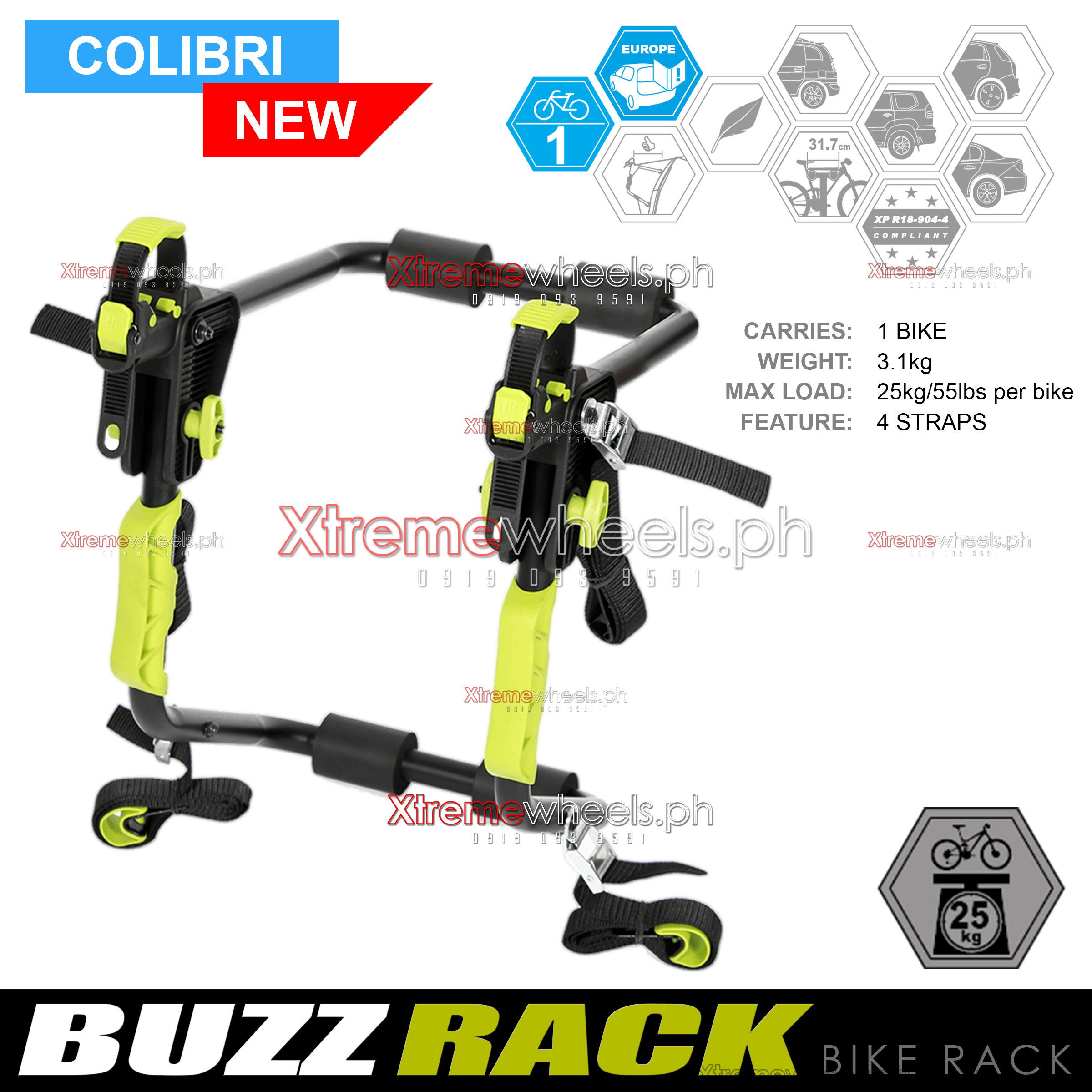 Universal Bike Car Carrier "Colibri" Bicycle Rack (1 Bike Trunk Rack