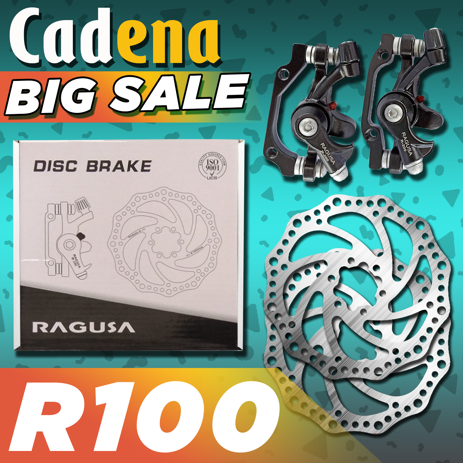 Ragusa R200 R100 Bicycle Mechanical Brake Set With Caliper And Disc