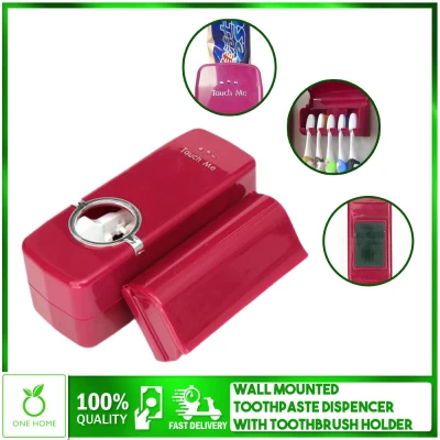 One Home Wall Mounted Automatic Toothpaste Dispenser With Five Toothbrush Holder Set Bathroom(AS12-ZH185)
