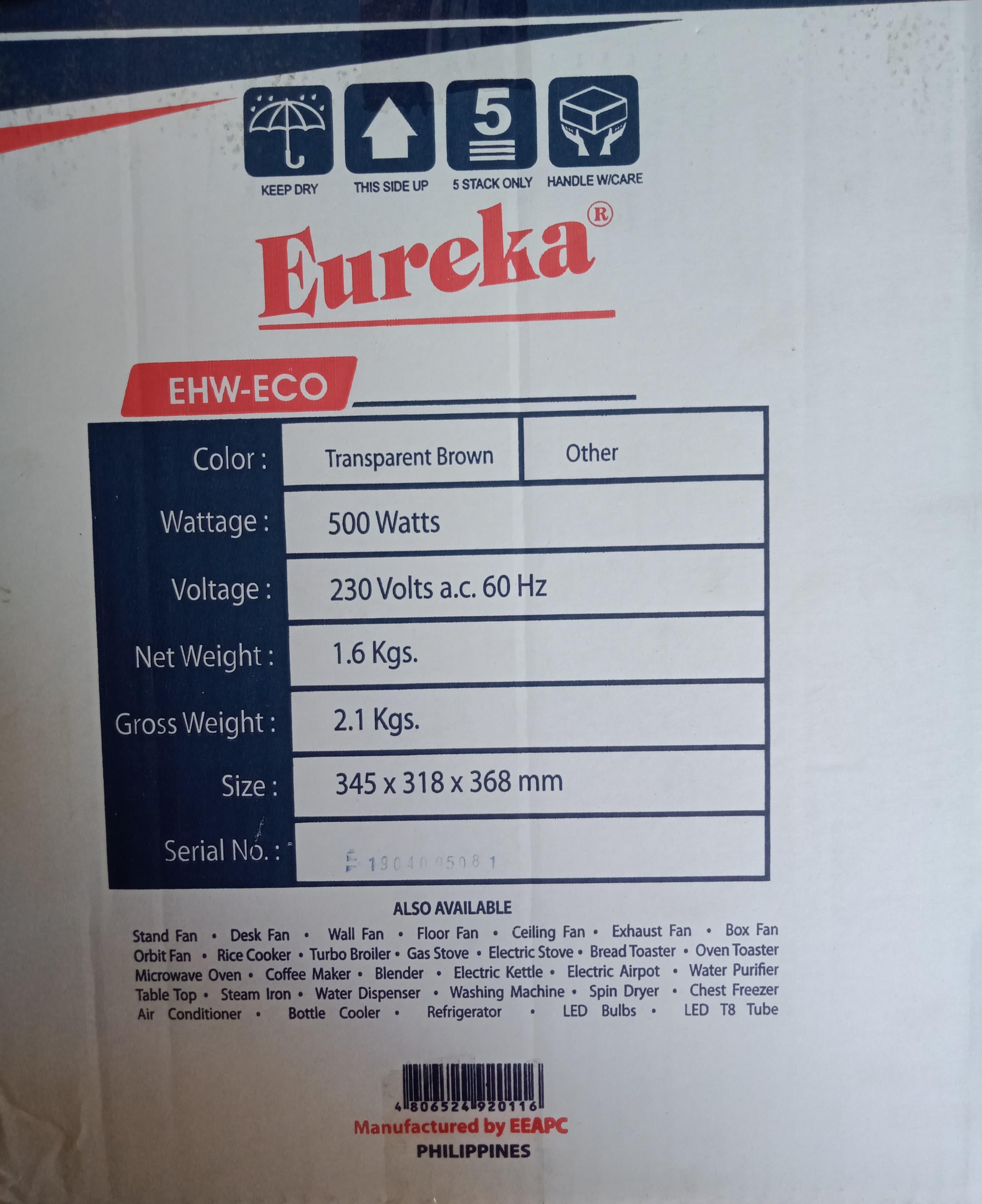 EUREKA WATER DISPENSER review and price