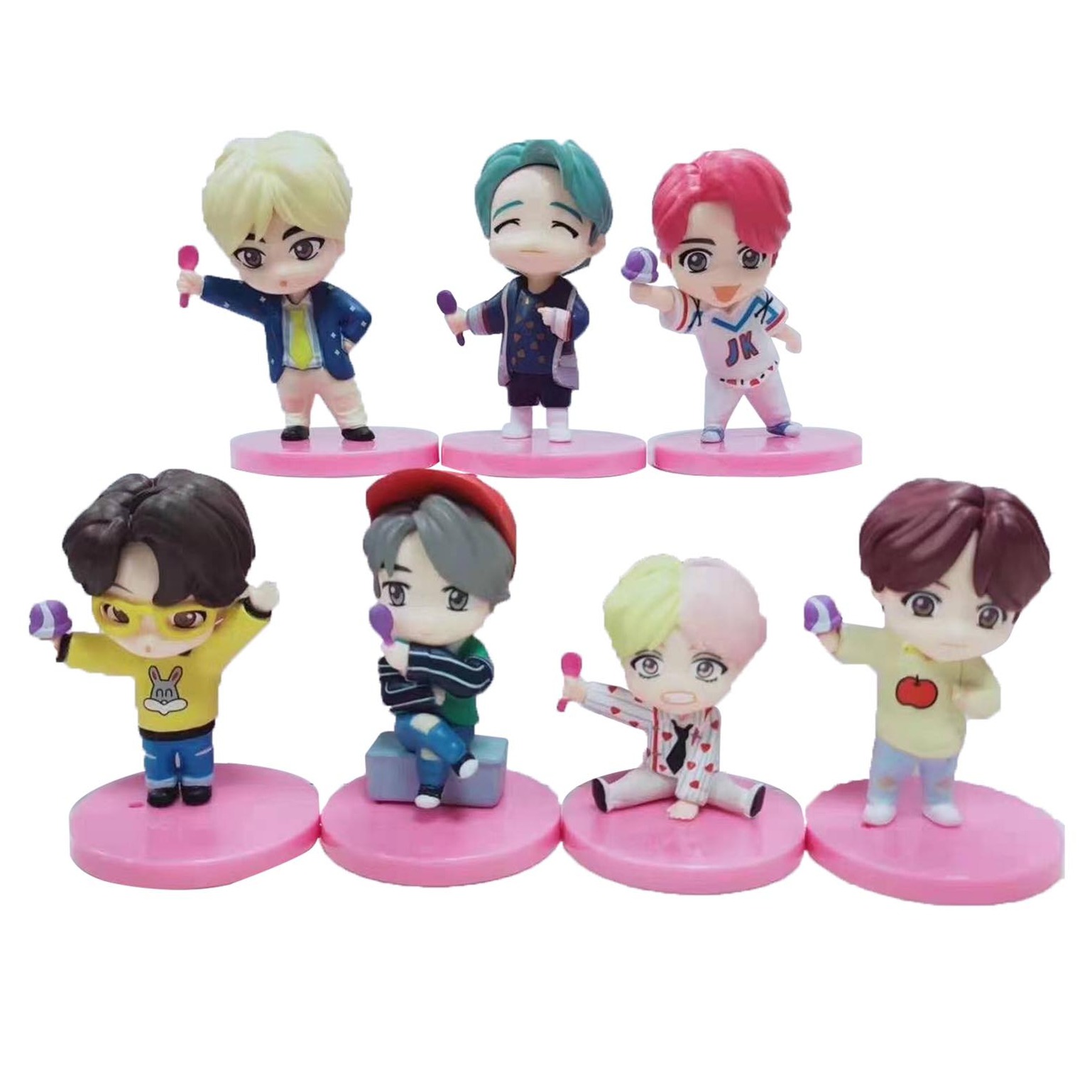 7pcs/set KPOP BTS Figure Toys Action Figure Cake Digures ecoration Kid ...