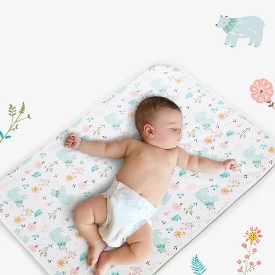Baby Diaper Changing Mat Soft Cotton Large Diaper Changer For Newborn Waterproof Changing Pads