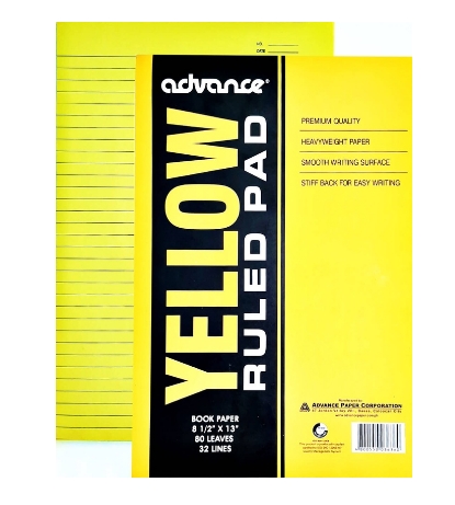 Yellow Pad Paper, Legal Pad, Gum-Top, One Pad, approx 80Sheets