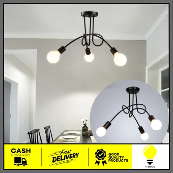 3 Heads Pendant Ceiling Mount Light Living Room Bedroom Lamp Bar