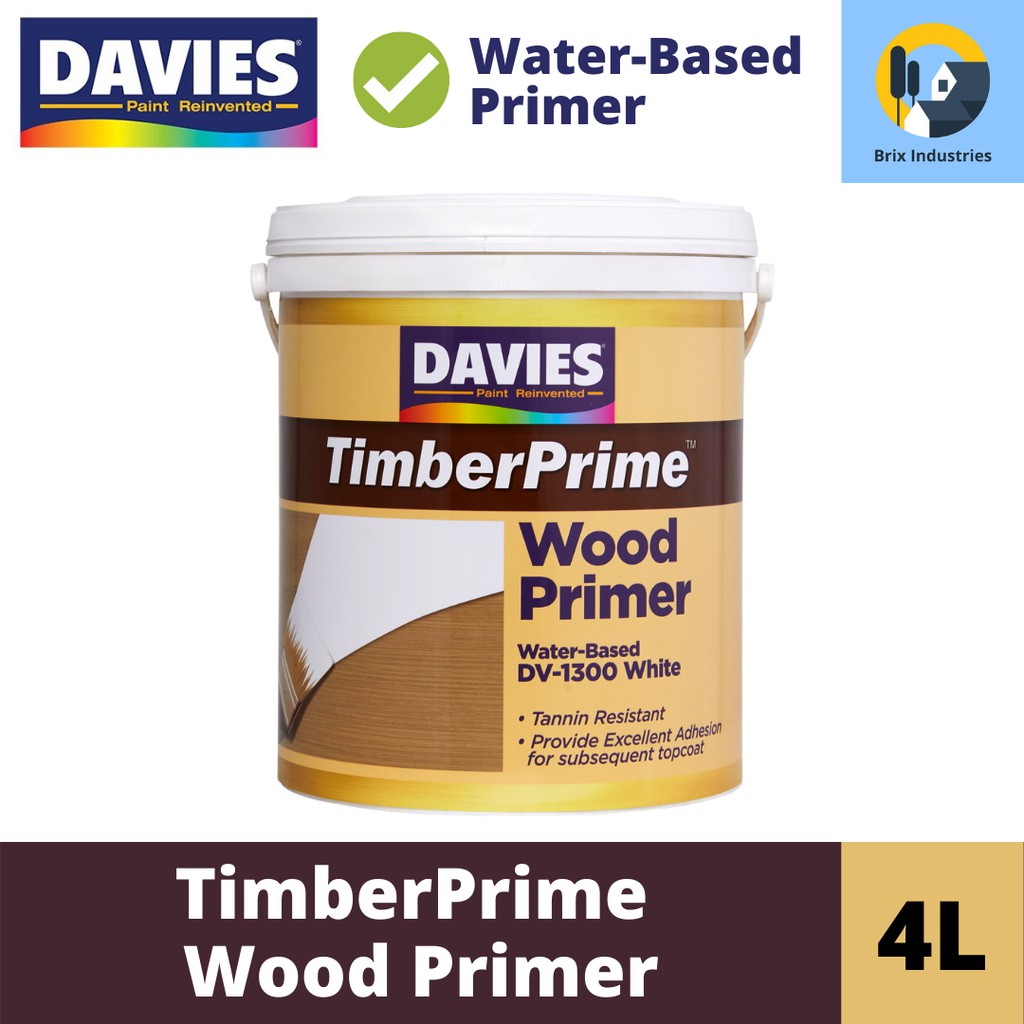 ♝Davies TimberPrime Waterbased Wood Primer 4 Liters DV1300 Aqua Gloss