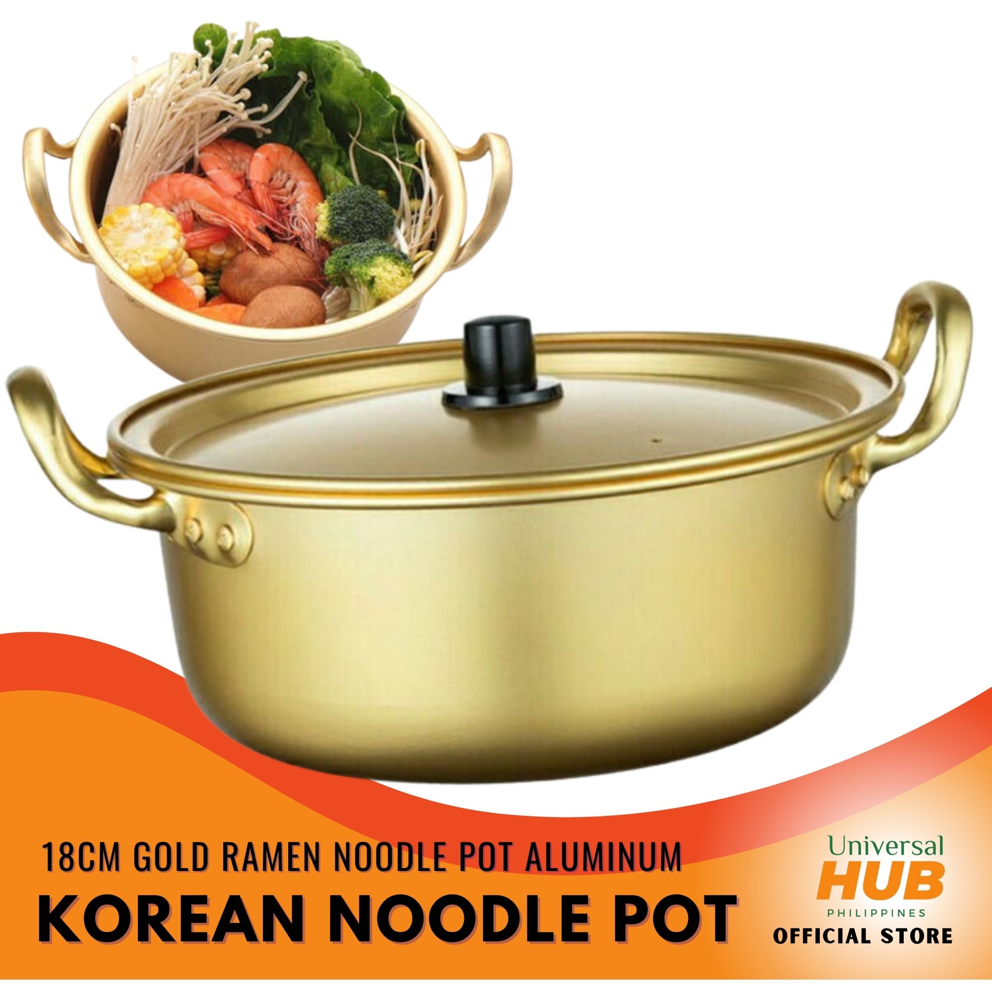  Ramen Pot,Korean Ramen Cooking Pot,Yellow Aluminum